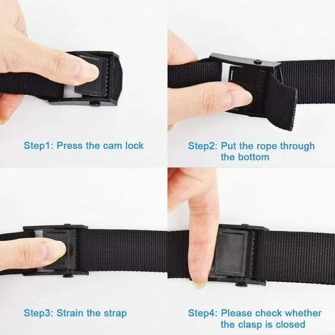 ILOVEMILAN 4 Zurrgurte 1 M Mit Spannschloss, 25 Mm Gurt, Schwarzer Fahrradgurt, Ratschengurt, Mit Spannschloss, Motorradanhängergurt 7 ILOVEMILAN 4 Zurrgurte 1 M Mit Spannschloss, 25 Mm Gurt, Schwarzer Fahrradgurt, Ratschengurt, Mit Spannschloss, Motorradanhängergurt – Bild 5