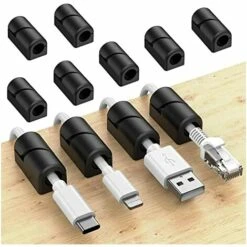 GESCHENKE 20 Stück Kabelhalter, Kabelmanagement-Clips, Klebriger Kabel-Organizer, Silikon, Selbstklebend, Für Desktop-USB-Ladekabel, Stromkabel, Nachttisch, PC, Büro, Zuhause (schwarz)