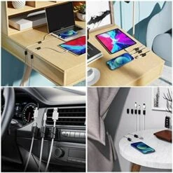 GESCHENKE 20 Stück Kabelhalter, Kabelmanagement-Clips, Klebriger Kabel-Organizer, Silikon, Selbstklebend, Für Desktop-USB-Ladekabel, Stromkabel, Nachttisch, PC, Büro, Zuhause (schwarz) -Seilwinden Sales 63501721 5