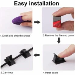 WERKZEUGE 80 Stück Kabelclips, Kabel-Organizer-Clips Mit Starken Selbstklebenden Pads, Draht-Organizer Für Heim-/Bürokabel -Seilwinden Sales 63917151 3