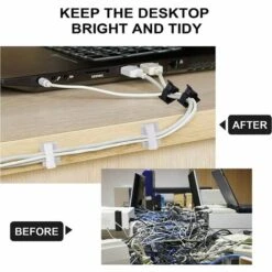 WERKZEUGE 80 Stück Kabelclips, Kabel-Organizer-Clips Mit Starken Selbstklebenden Pads, Draht-Organizer Für Heim-/Bürokabel -Seilwinden Sales 63917151 4