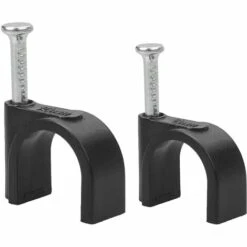 WERKZEUGE 200 Sortiment Runde Elektrische Kabelklemmen – 8 Mm Und 10 Mm – Schwarz – Für Ethernet-Kabel, Telefonkabel, TV-Kabel