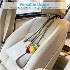 GESCHENKE Auto-Kopfstützenhaken Mit 55 Lb Tragkraft, Langlebiger Rücksitzhaken Für Einfache Installation, Tragbarer Organizer Für Handtaschen, Brieftaschen, Stoffe, Lebensmittel (4 Stück) -Seilwinden Sales 63966260 2