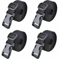 WERKZEUGE Schnellspanngurt Zurrgurt Kunststoff Ratschengurt Spanngurt Zur Gepäcksicherung 25mm, 188cm Fontainebleau Schwarz 4St
