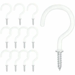 PETITES ECREVISSES 12 Stück 2 Zoll Schraubhaken Deckenhaken Deckenhaken Für Blumenampel In Haushalten Und Büros - Weiß