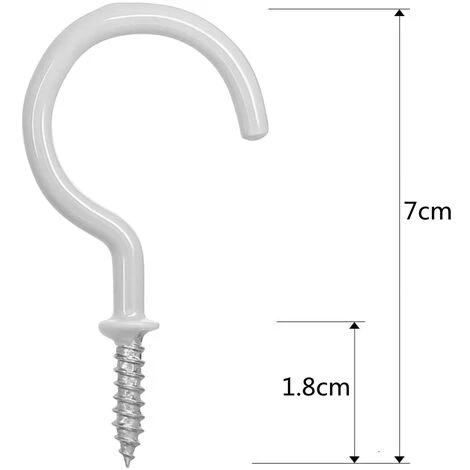 PETITES ECREVISSES 12 Stück 2 Zoll Schraubhaken Deckenhaken Deckenhaken Für Blumenampel In Haushalten Und Büros - Weiß 5 PETITES ECREVISSES 12 Stück 2 Zoll Schraubhaken Deckenhaken Deckenhaken Für Blumenampel In Haushalten Und Büros - Weiß – Bild 3