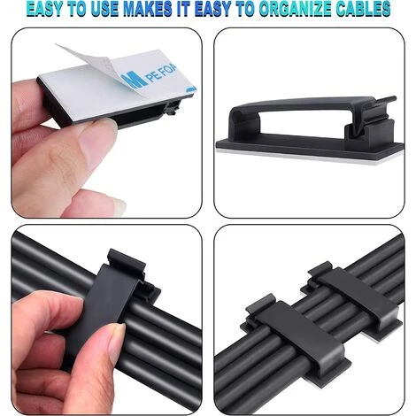 WERKZEUGE 55 Stück Selbstklebende Kabelclips, 3M Selbstklebende Kabelclips, Selbstklebende Befestigung, Kabelaufwicklung, Elektrokabel-Organizer Für TV/PC/Büro/Zuhause Mit Schaber Und Reinigungstuch Im Lieferumfang Enthalten 6 WERKZEUGE 55 Stück Selbstklebende Kabelclips, 3M Selbstklebende Kabelclips, Selbstklebende Befestigung, Kabelaufwicklung, Elektrokabel-Organizer Für TV/PC/Büro/Zuhause Mit Schaber Und Reinigungstuch Im Lieferumfang Enthalten – Bild 4