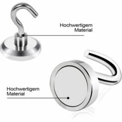 MINKUROW Magnethaken, Neodym-Magnethaken, Leistungsstarker Magnethaken, Superstarke Magnete Mit Haken Für Küche, Büro, Schließfächer, Kühlschrankmagnet, 4 Stück, Silberfarben (E16mm) 10 MINKUROW Magnethaken, Neodym-Magnethaken, Leistungsstarker Magnethaken, Superstarke Magnete Mit Haken Für Küche, Büro, Schließfächer, Kühlschrankmagnet, 4 Stück, Silberfarben (E16mm) -Seilwinden Sales 64524739 4