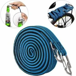 MINKUROW Bungee Cord Für Gepäck, Universal Heavy Duty Bungee Cord Mit Karbonstahlhaken, Geeignet Für Fahrräder, Elektroautos, 2 Meter (2m, Blau)