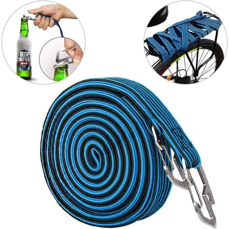 MINKUROW Bungee Cord Für Gepäck, Universal Heavy Duty Bungee Cord Mit Karbonstahlhaken, Geeignet Für Fahrräder, Elektroautos, 2 Meter (2m, Blau) 3 MINKUROW Bungee Cord Für Gepäck, Universal Heavy Duty Bungee Cord Mit Karbonstahlhaken, Geeignet Für Fahrräder, Elektroautos, 2 Meter (2m, Blau)