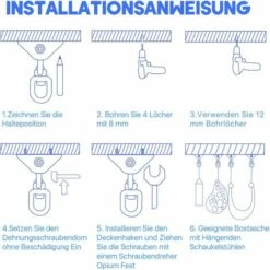 RHAFAYRE SUS304 Edelstahl Heavy Duty Deckenhaken, Haken Zum Aufhängen, 4 Befestigungsschrauben Für Betonholz-Sets, Yoga, Hängematte, Hängesessel, Tragfähigkeit Bis Zu 450 Kg -Seilwinden Sales 64688671 4