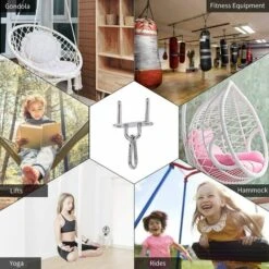 RHAFAYRE Stück Deckenhaken, Strapazierfähiger Deckenhaken Mit SUS304 Edelstahl Für Beton Holz Sets Yoga Hängematte Hängesessel Yoga Boxsack Tragkraft Bis 450KG -Seilwinden Sales 64688673 4