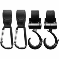 HEGUYEY 8 Stück Kinderwagenhaken, Karabinerhaken Zum Aufhängen Ihrer Einkaufstaschen Und Tragetaschen An Kinderwagen, Caddy, Rollstuhl Und Rollator, Stark Und Langlebig