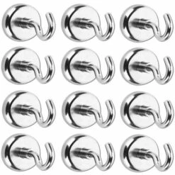 GESCHENKE 12 X Magnethaken, Extra Starker Magnet Mit Haken Für Kühlschrank, 22 Kg Zugkraft