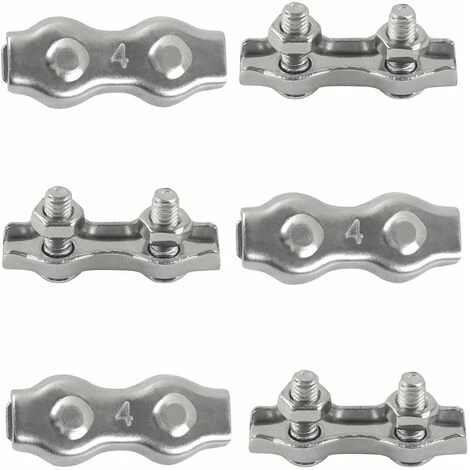 TINOR M4 Duplex Clips Kabelbinder 304 Edelstahl Duplex Seilklemmen Für Drahtseil Wäscheleinen Hängende Sonnensegel Feste Terrasse 6St 3 TINOR M4 Duplex Clips Kabelbinder 304 Edelstahl Duplex Seilklemmen Für Drahtseil Wäscheleinen Hängende Sonnensegel Feste Terrasse 6St