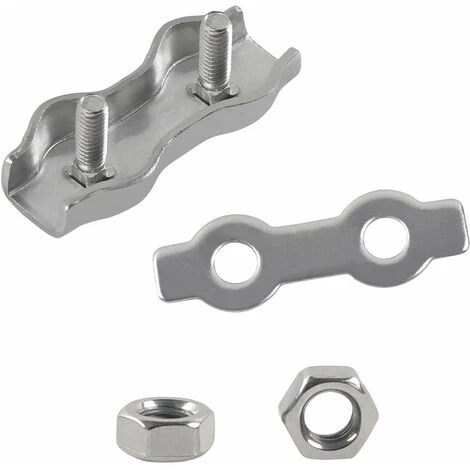 TINOR M4 Duplex Clips Kabelbinder 304 Edelstahl Duplex Seilklemmen Für Drahtseil Wäscheleinen Hängende Sonnensegel Feste Terrasse 6St 4 TINOR M4 Duplex Clips Kabelbinder 304 Edelstahl Duplex Seilklemmen Für Drahtseil Wäscheleinen Hängende Sonnensegel Feste Terrasse 6St – Bild 2