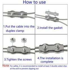 TINOR M4 Duplex Clips Kabelbinder 304 Edelstahl Duplex Seilklemmen Für Drahtseil Wäscheleinen Hängende Sonnensegel Feste Terrasse 6St 9 TINOR M4 Duplex Clips Kabelbinder 304 Edelstahl Duplex Seilklemmen Für Drahtseil Wäscheleinen Hängende Sonnensegel Feste Terrasse 6St -Seilwinden Sales 65264750 3