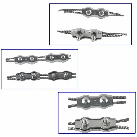TINOR M4 Duplex Clips Kabelbinder 304 Edelstahl Duplex Seilklemmen Für Drahtseil Wäscheleinen Hängende Sonnensegel Feste Terrasse 6St 6 TINOR M4 Duplex Clips Kabelbinder 304 Edelstahl Duplex Seilklemmen Für Drahtseil Wäscheleinen Hängende Sonnensegel Feste Terrasse 6St – Bild 4