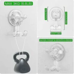 GESCHENKE 2 Stück Duschsaughaken, Saughaken Abnehmbar Und Wiederverwendbar Razor Hoo -Seilwinden Sales 65447631 3