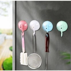 GESCHENKE 4 Stück Saugnapfhaken Küchentuchhaken Abnehmbarer Wand-Vakuumhalter Modegrün -Seilwinden Sales 65447640 3