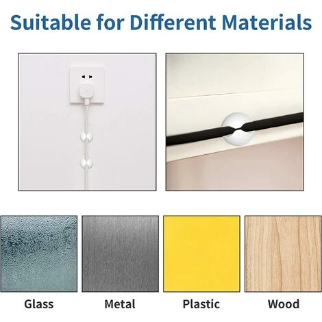 ILOVEMILAN 8er-Pack Weiße Kabelclips, Netzkabel-Organizer, Kabelmanagement, Selbstklebend, Passend Für Alle Computer, Netzkabel, Ladekabel Oder Mauskabel 6 ILOVEMILAN 8er-Pack Weiße Kabelclips, Netzkabel-Organizer, Kabelmanagement, Selbstklebend, Passend Für Alle Computer, Netzkabel, Ladekabel Oder Mauskabel – Bild 4