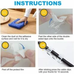 BENOBBY KIDS (60 St��ck) Kabelclips, Kabelclips Mit Starken Selbstklebenden Pads, Organizer F��r Elektrische Kabel F��r Kabel Zu Hause/B��ro -Seilwinden Sales 65690751 3