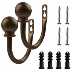 GESCHENKE 1 Paar Gardinenhaken Aus Metall, Vintage-Wandhalterung, U-Haken, Kupfer -Seilwinden Sales 65897917 4