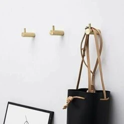 RHAFAYRE Set Aus 4 Wandhaken Aus Gebürstetem Messing, 50 Mm X 12 Mm, Goldene Kleiderhaken Für Badezimmer, Garderoben, Handtuchhalter (L-Form) 11 RHAFAYRE Set Aus 4 Wandhaken Aus Gebürstetem Messing, 50 Mm X 12 Mm, Goldene Kleiderhaken Für Badezimmer, Garderoben, Handtuchhalter (L-Form) -Seilwinden Sales 66094507 5 1