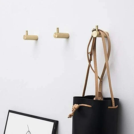RHAFAYRE Set Aus 4 Wandhaken Aus Gebürstetem Messing, 50 Mm X 12 Mm, Goldene Kleiderhaken Für Badezimmer, Garderoben, Handtuchhalter (L-Form) 7 RHAFAYRE Set Aus 4 Wandhaken Aus Gebürstetem Messing, 50 Mm X 12 Mm, Goldene Kleiderhaken Für Badezimmer, Garderoben, Handtuchhalter (L-Form) – Bild 5