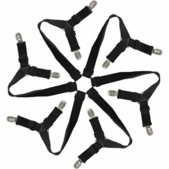 BF 1pc 12 Clip Sheet Clip 6 Seitenlakenhalter Mit Verstellbaren Riemen Für Alle Runden Und Quadratischen Matratzen (schwarz)