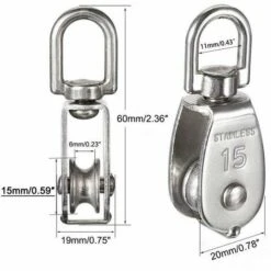 THSINDE M15 304 Edelstahl Umlenkrolle, 15 Mm Umlenkrolle, Krandrehhaken, Glattes Drahtseil, Kabelbelastung 77 Lbs/35 Kg (6 Stück) 10 THSINDE M15 304 Edelstahl Umlenkrolle, 15 Mm Umlenkrolle, Krandrehhaken, Glattes Drahtseil, Kabelbelastung 77 Lbs/35 Kg (6 Stück) -Seilwinden Sales 66210138 4