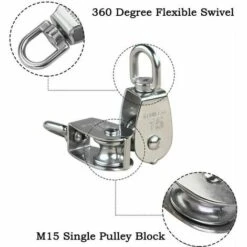THSINDE M15 304 Edelstahl Umlenkrolle, 15 Mm Umlenkrolle, Krandrehhaken, Glattes Drahtseil, Kabelbelastung 77 Lbs/35 Kg (6 Stück) 11 THSINDE M15 304 Edelstahl Umlenkrolle, 15 Mm Umlenkrolle, Krandrehhaken, Glattes Drahtseil, Kabelbelastung 77 Lbs/35 Kg (6 Stück) -Seilwinden Sales 66210138 5
