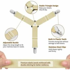 BF 4 Stück Verstellbarer Bettlakenhalter Anti-Lauf-Befestigungsclip Tischdecke Vorhang Sofa Deckblatt Schnalle (Rosa) -Seilwinden Sales 66268722 5