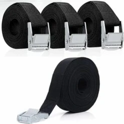 THSINDE Ratschen-Zurrgurt, 4er-Set Verstellbare Gurte Mit Metallschnallen, Belastbar Bis 250kg, Für Heckgepäckträger Für PKW, Motorrad, Fahrrad, Schellen, 2,5cmx2m