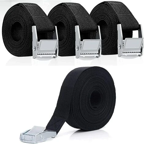 THSINDE Ratschen-Zurrgurt, 4er-Set Verstellbare Gurte Mit Metallschnallen, Belastbar Bis 250kg, Für Heckgepäckträger Für PKW, Motorrad, Fahrrad, Schellen, 2,5cmx2m 3 THSINDE Ratschen-Zurrgurt, 4er-Set Verstellbare Gurte Mit Metallschnallen, Belastbar Bis 250kg, Für Heckgepäckträger Für PKW, Motorrad, Fahrrad, Schellen, 2,5cmx2m