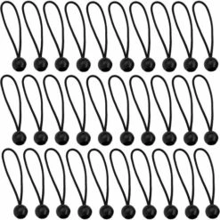 LANGRAY Gummiseile, 30 PCS Spanngummis Mit Kugel Planenspanner Für Plakate, Expanderschlingen, Planenhalter, Planengummi, Gummispanner, Zeltgummi (Schwarz)