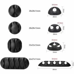 READCLY 12 Stück Strapazierfähige Kabelclips, Kabelhalter Und Kabelbinder, Desktop-Organizer Und Management Für TV, PC, Laptop, Zuhause Usw., Schwarz -Seilwinden Sales 66541101 4