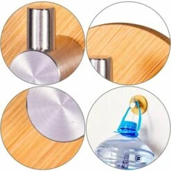 LTS FAFA Bambus-Handtuchhaken, 4 Stück Bambus-Klebehaken, Selbstklebende Bambus-Haken, Selbstklebende Handtuchhaken, Für Zuhause, Badezimmer, Küche, Zum Aufhängen Von Manteltüchern -Seilwinden Sales 66758940 4