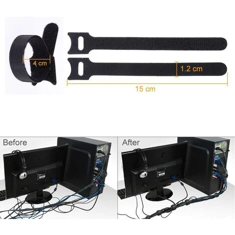 LTS FAFA Kabelbinder, Schwarz Verstellbare Wiederverwendbare Selbstklemmende Kabelbinder (100 Stück 150 X 12 Mm) 6 LTS FAFA Kabelbinder, Schwarz Verstellbare Wiederverwendbare Selbstklemmende Kabelbinder (100 Stück 150 X 12 Mm) – Bild 4