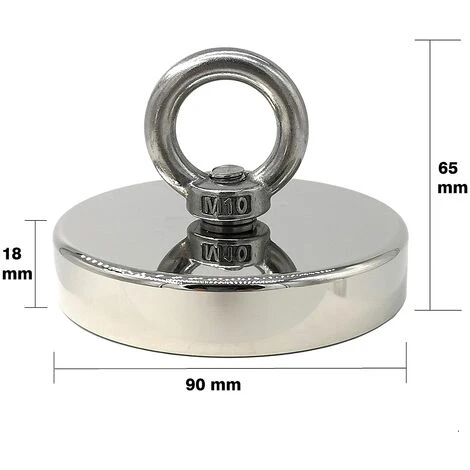 LTS FAFA Super Starker Neodym-Magnet 300 Kg Ideal Zum Magnetfischen Ø 90 Mm Mit Neodym-Metallschnalle 5 LTS FAFA Super Starker Neodym-Magnet 300 Kg Ideal Zum Magnetfischen Ø 90 Mm Mit Neodym-Metallschnalle – Bild 3