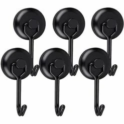 LTS FAFA 23 Kg Starker Magnethaken 25D Kühlschrank-Magnethaken Schwarz Neodym-Magnethaken Drehbar