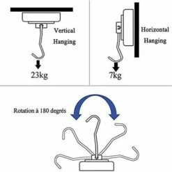 LTS FAFA 23 Kg Starker Magnethaken 25D Kühlschrank-Magnethaken Schwarz Neodym-Magnethaken Drehbar -Seilwinden Sales 66759453 3