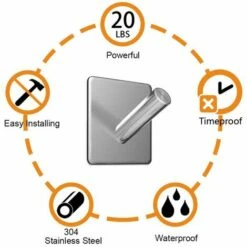 LIFCAUSAL Wandhaken, Strapazierfähige Klebehaken, Edelstahl-Aufhänger, Nagelfreie Gebrauchshaken, Haken Zum Aufhängen Von Handtüchern, Stoffkalendern, Erhältlich Für Küche, Schrank, Schrank, Toilette, Decke, Tür, Fliesen -Seilwinden Sales 66855197 2