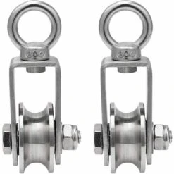 OCXIN 2 Stahlrollenblöcke Innere Kugellager Edelstahlrollen Für Seile