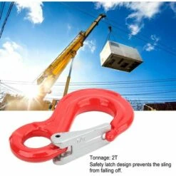 DECKON Drehbarer Ösenhaken Aus Legiertem Stahl Mit Sicherheitsverschluss 2 Tonnen Runder Fester Ösen-Hebehaken Kranhaken Für Den Schiffsbau -Seilwinden Sales 66983303 2