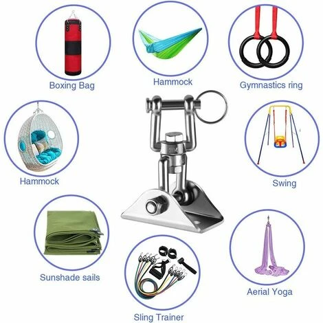 DECKON Schwerlast-Deckenhaken Mit SUS304-Edelstahl, 360° Drehbar, 4 Befestigungsschrauben Für Betonholz-Sets, Yoga-Hängematten-Hängesessel, Zweiteilig 6 DECKON Schwerlast-Deckenhaken Mit SUS304-Edelstahl, 360° Drehbar, 4 Befestigungsschrauben Für Betonholz-Sets, Yoga-Hängematten-Hängesessel, Zweiteilig – Bild 4