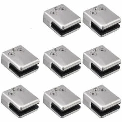 DONTODENT Glasklemme, 8er-Pack Vierkantklemme Aus Edelstahl, 6–8 Mm, Glasklemme, Klemmhalterung, Flache Rückseite