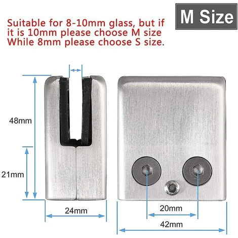 DONTODENT Glasklemme, 8er-Pack Vierkantklemme Aus Edelstahl, 6–8 Mm, Glasklemme, Klemmhalterung, Flache Rückseite 4 DONTODENT Glasklemme, 8er-Pack Vierkantklemme Aus Edelstahl, 6–8 Mm, Glasklemme, Klemmhalterung, Flache Rückseite – Bild 2