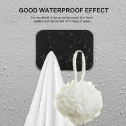 HAPPYSHOPPING 4 Stück Klebehaken Wandklebehaken Abnehmbare Kleiderbügel Nagelfreie Wasserdichte Nahtlose Haken Für Zuhause Badezimmer Handtuch Badewanne Decke, Schwarz -Seilwinden Sales 67153889 4