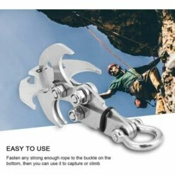HEGUYEY 2 Stück Schwerkraft-Haltehaken, Kletterhaken, Edelstahl-Kletter-Haltehaken, Multifunktionaler, Faltbarer Schwerkrafthaken, Klaue, Kletter-Notfall-Überlebenswerkzeug Für Das Leben Im Freien -Seilwinden Sales 67154935 5